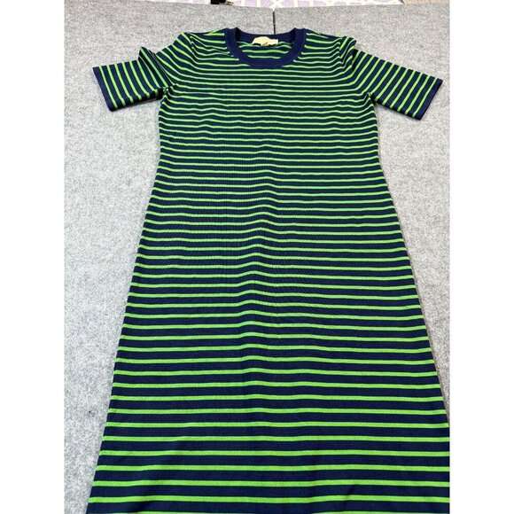 Michael Kors Sweater Dress Women's Large Multicolor Striped Tight Knit Pullover - Picture 1 of 7